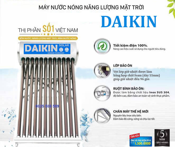 Máy nước nóng năng lượng mặt trời Daikin 130 lít I304 – Máy lạnh ...